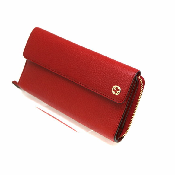Gucci Zip Wallet Leather Red - Picture 1 of 6